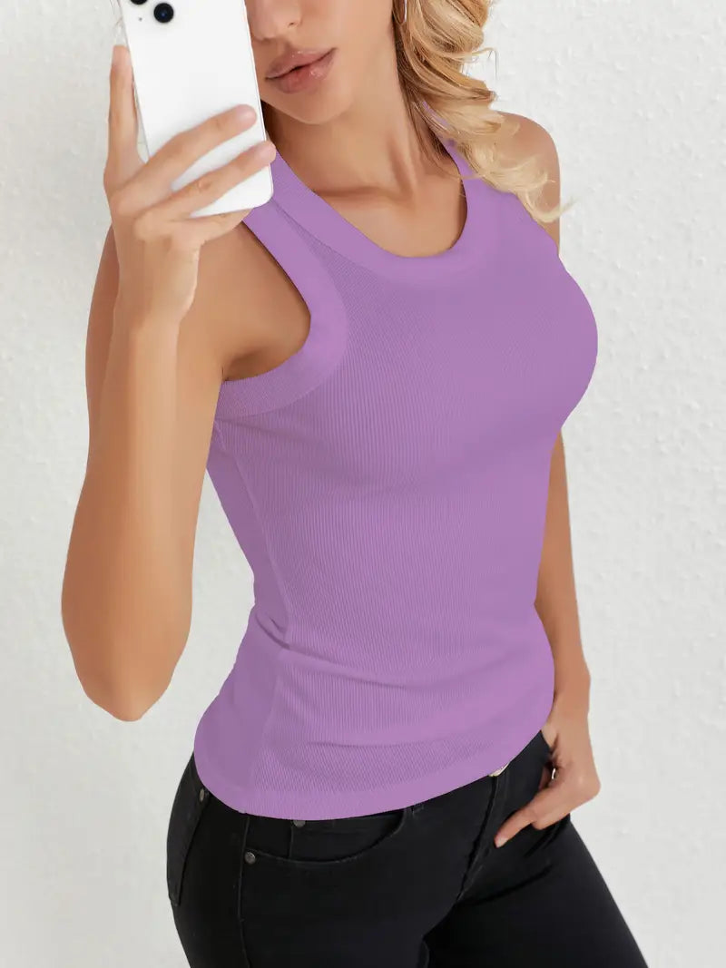 Mila | Klassisk Ribbestrikket Tanktopp