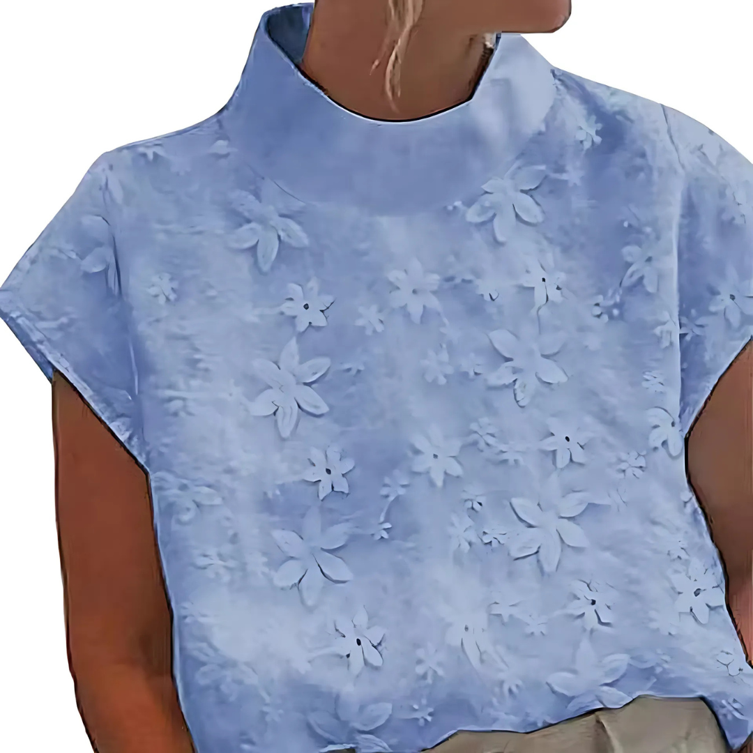 Doutzen | Med brodert ensfarget stående krage