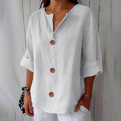 Noora | Avslappet bluse i lin-look for tidløs eleganse