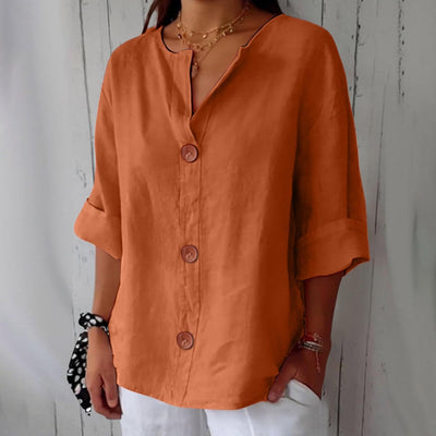 Noora | Avslappet bluse i lin-look for tidløs eleganse