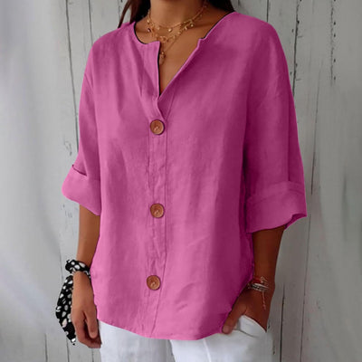 Noora | Avslappet bluse i lin-look for tidløs eleganse