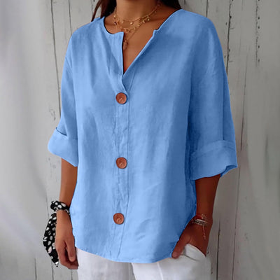 Noora | Avslappet bluse i lin-look for tidløs eleganse