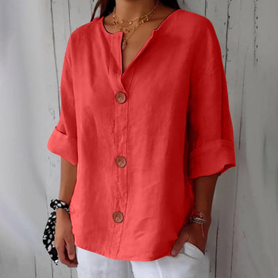 Noora | Avslappet bluse i lin-look for tidløs eleganse
