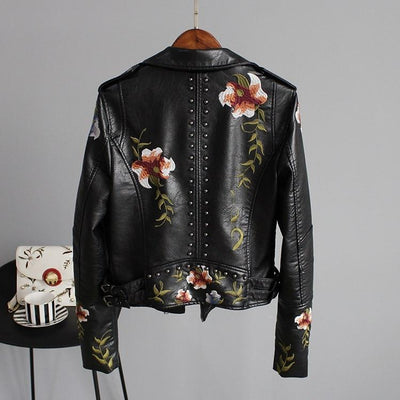 Ella | Stilfull Brodert Skinnjakke