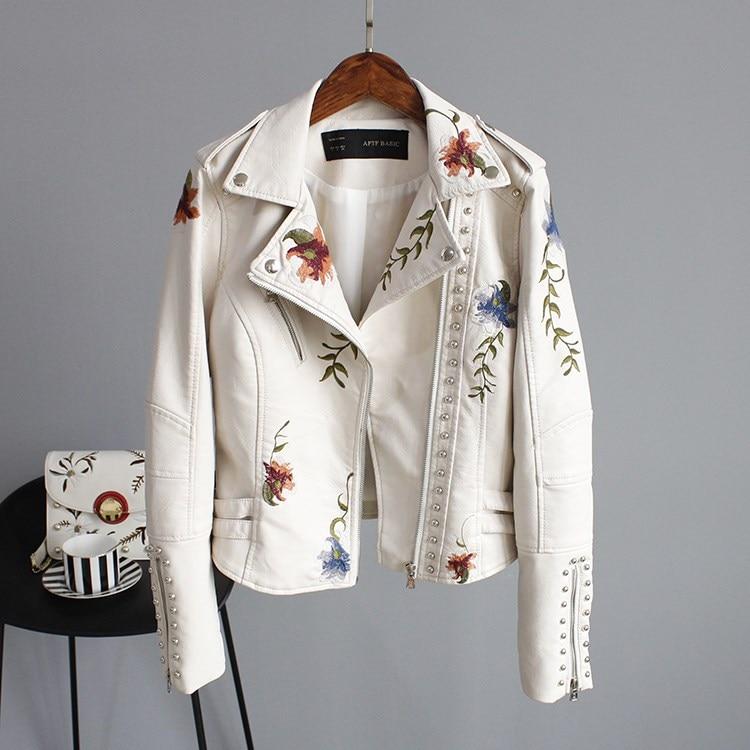 Ella | Stilfull Brodert Skinnjakke