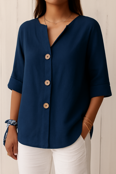 Noora | Avslappet bluse i lin-look for tidløs eleganse