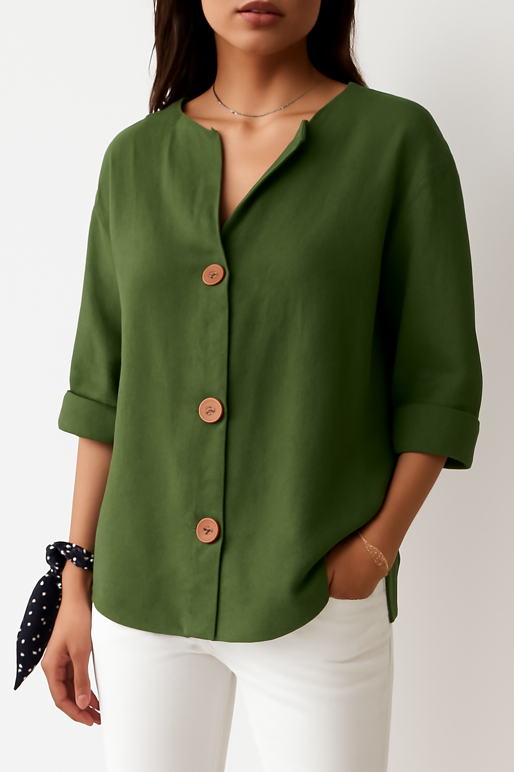 Noora | Avslappet bluse i lin-look for tidløs eleganse