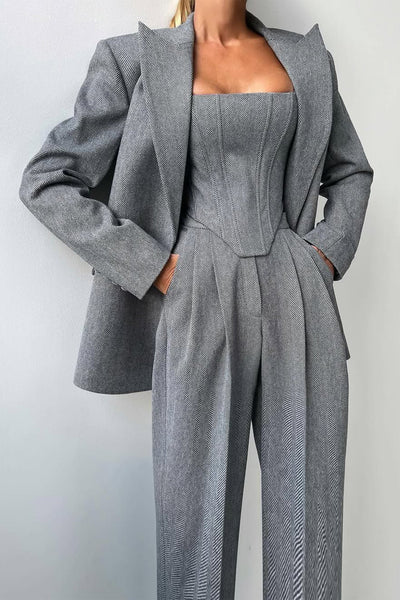 Allegra | Tredelt dressett med dobbeltspent blazer
