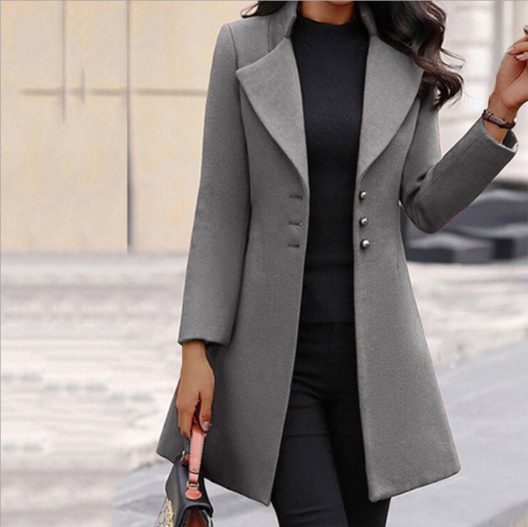 Monique | Trenchcoat med Knapp Foran