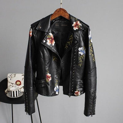 Ella | Stilfull Brodert Skinnjakke